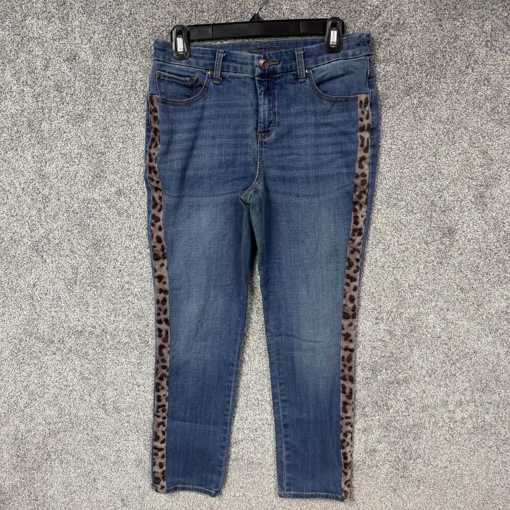 Chicos Jeans 4R 30x25.5 Leopard Animalier Mob Wife Indie Glam Streetwear Chic